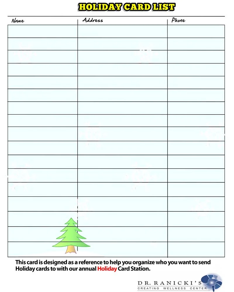 Chiropractic Pooler GA Holiday Card List Holiday card list.