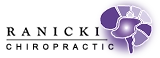 Ranicki Chiropractic Wellness Center purple scrolling row logo.