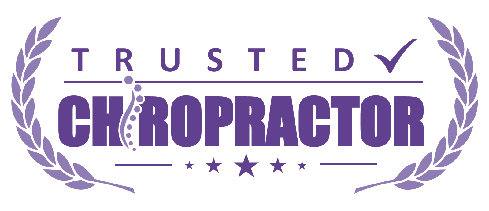 Purple trusted chiropractor badge.